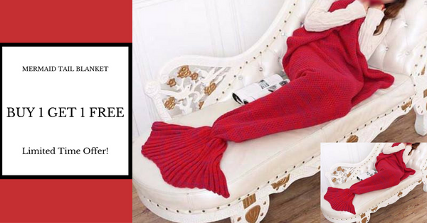 Buy 1 Get 1 Free Mermaid Tail Blanket (90cm X 195cm)