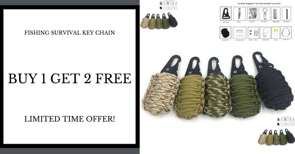 Buy 1 Get 2 Free Paracord Fishing Tools Key Chain Survival Kit