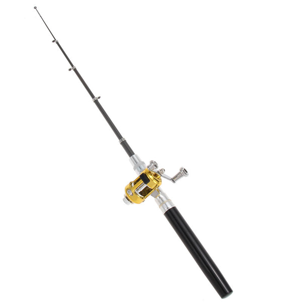 Mini Portable Pocket Aluminum Alloy Fishing Rod Pole With Reel
