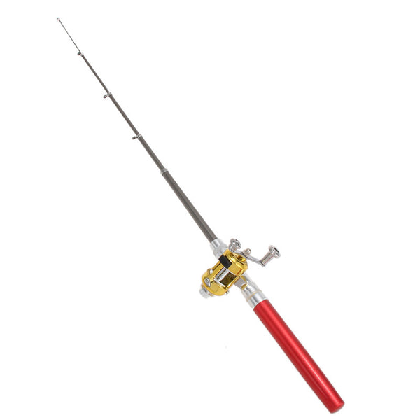 Mini Portable Pocket Aluminum Alloy Fishing Rod Pole With Reel