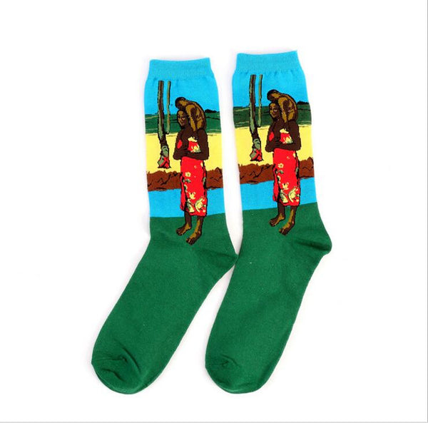 Cotton Crew Socks for Art Lovers
