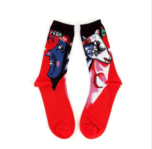 Cotton Crew Socks for Art Lovers