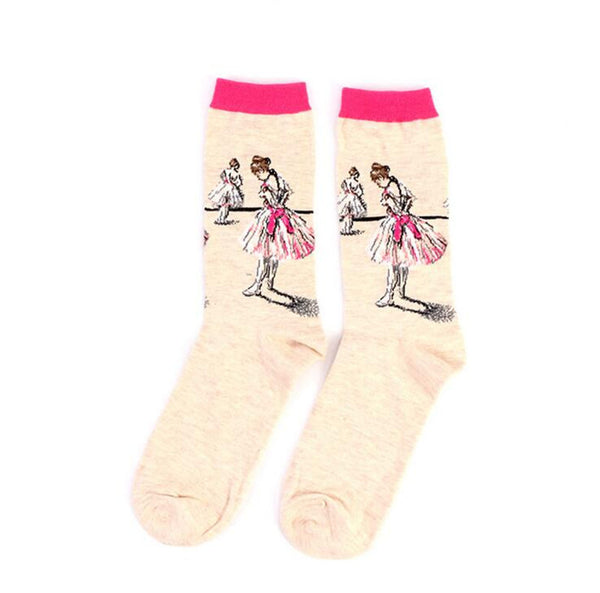 Cotton Crew Socks for Art Lovers