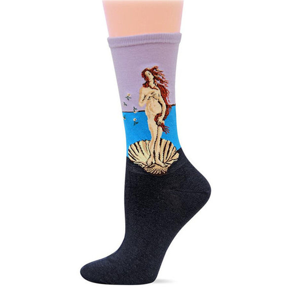 Cotton Crew Socks for Art Lovers