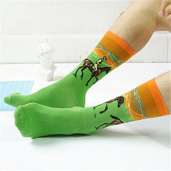 Cotton Crew Socks for Art Lovers