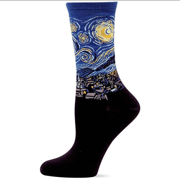 Cotton Crew Socks for Art Lovers