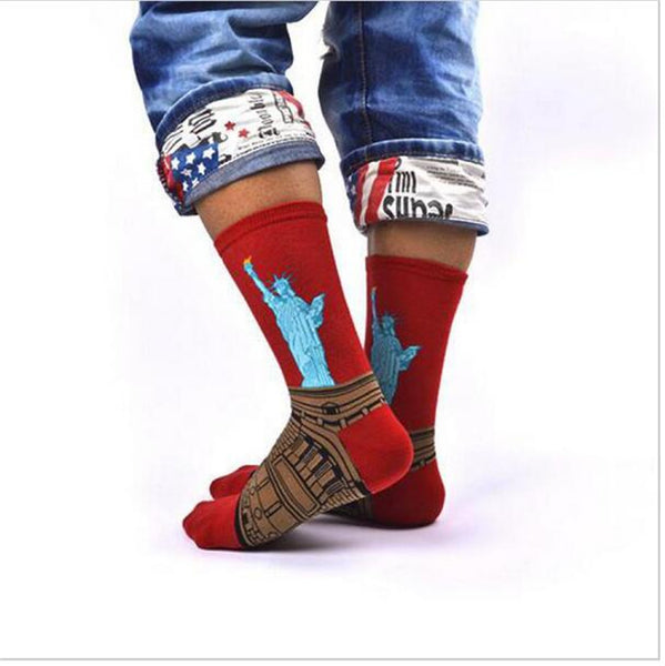 Cotton Crew Socks for Art Lovers
