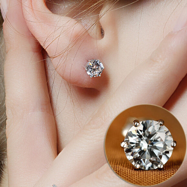 Crystal Silver Stud Earrings - A3IM Fashions