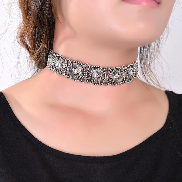 Collar Choker Silver Necklac - A3IM Fashions
