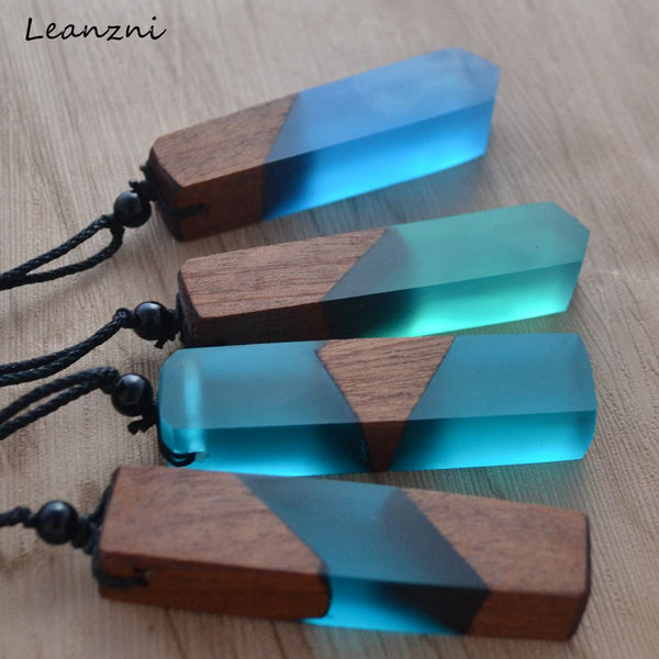 Vintage Wood Resin Necklace