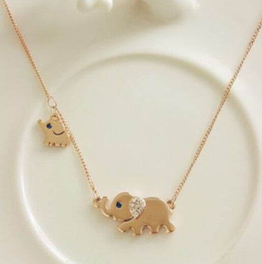 Cute Elephant Charming Crystal Chain Necklace - A3IM Fashions