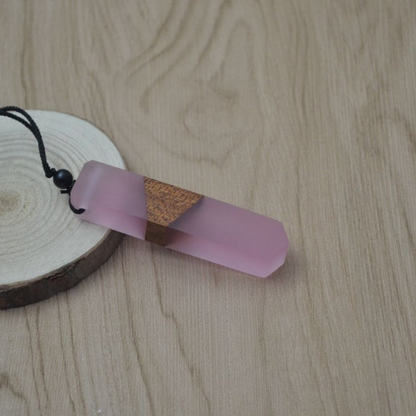Vintage Wood Resin Necklace