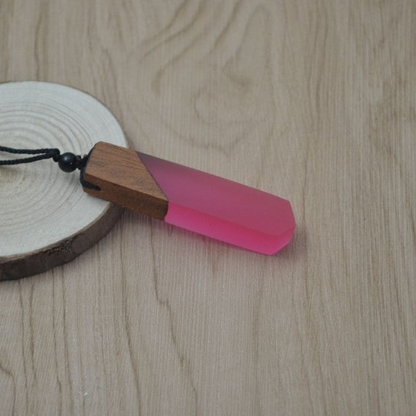 Vintage Wood Resin Necklace