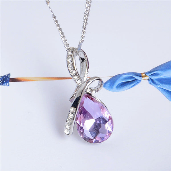 Austrian Crystal Water Drop Pendant Necklace
