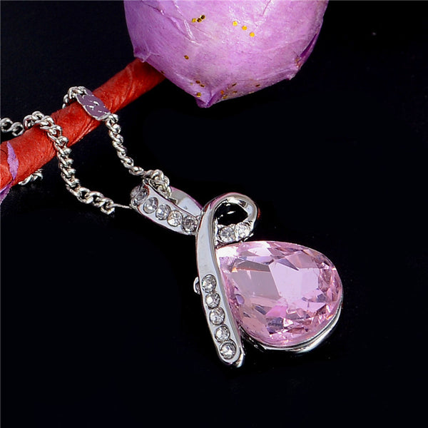 Austrian Crystal Water Drop Pendant Necklace - A3IM Fashions