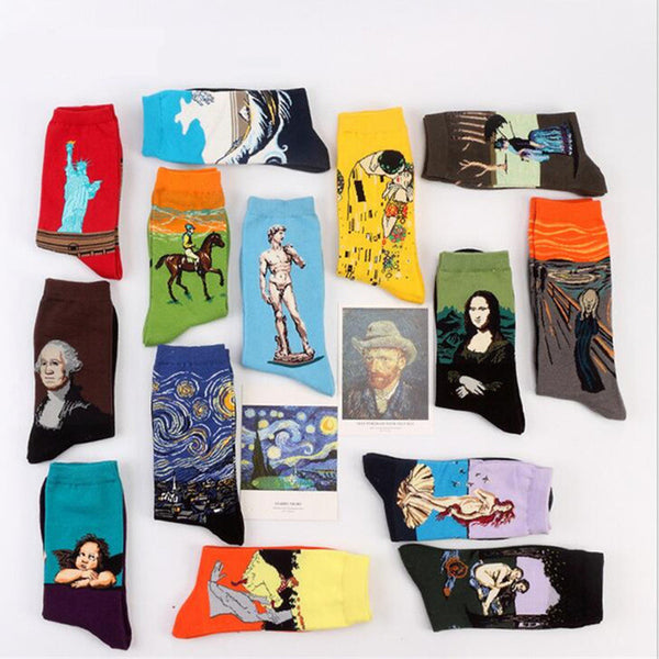 Cotton Crew Socks for Art Lovers