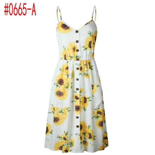 Bohemian Floral Tunic Women's Dress Sweet & Cute Sleeveless