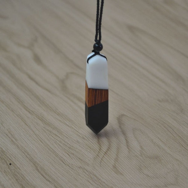 Vintage Wood Resin Necklace