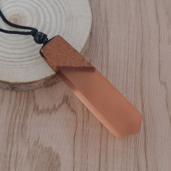 Vintage Wood Resin Necklace