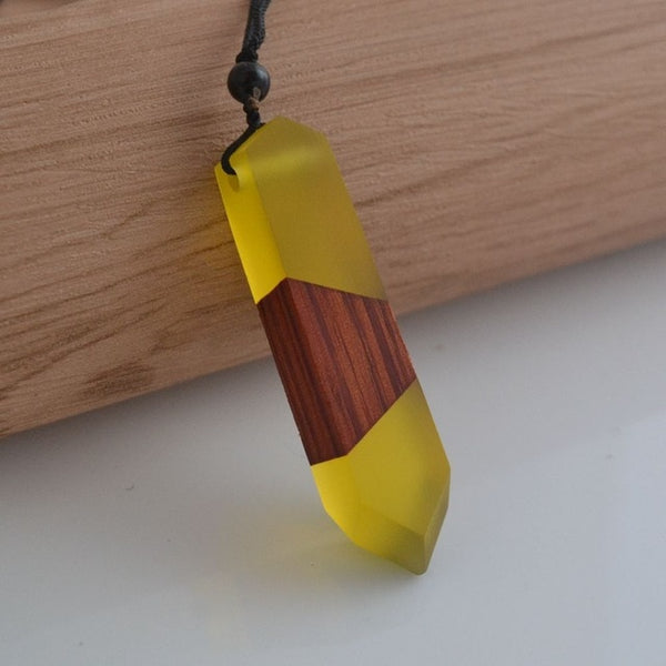 Vintage Wood Resin Necklace