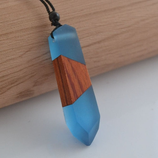 Vintage Wood Resin Necklace