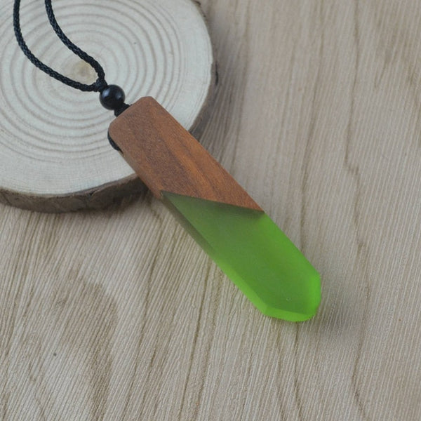 Vintage Wood Resin Necklace