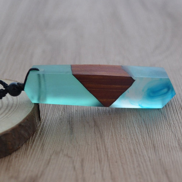 Vintage Wood Resin Necklace