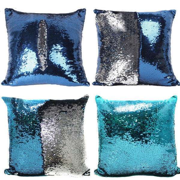 Magic Mermaid Sequin Reversible Cushion Cover 40cmX40cm Color Changing Pillow Cover